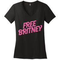Free Britney Logo Women's V-Neck T-Shirt