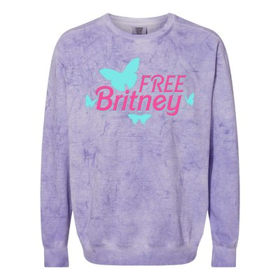 Free Britney Meme Butterflies Colorblast Crewneck Sweatshirt