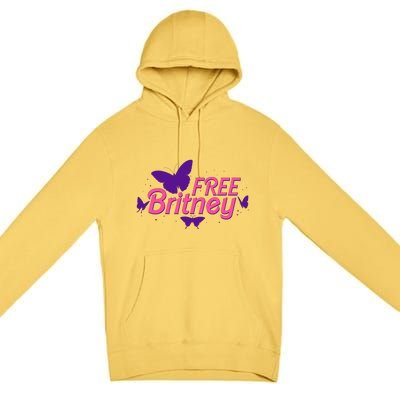 Free Britney Meme Butterflies Premium Pullover Hoodie