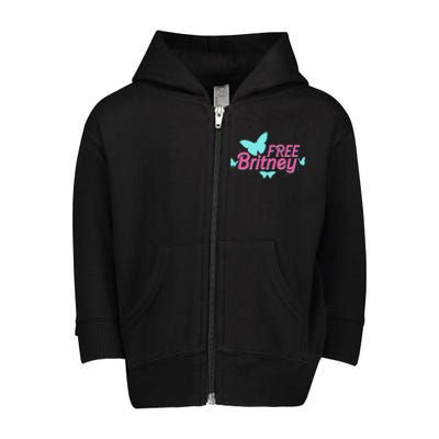 Free Britney Meme Butterflies Toddler Zip Fleece Hoodie