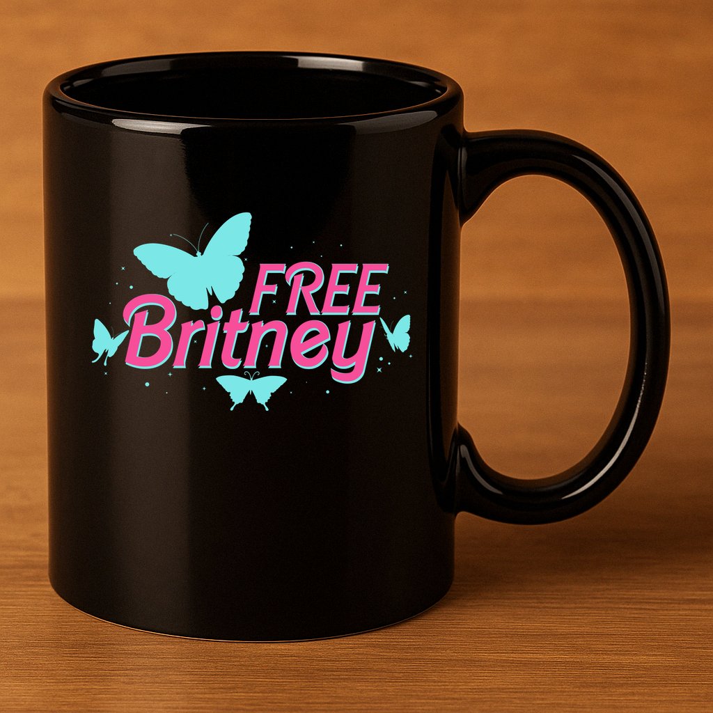 Free Britney Meme Butterflies 11oz C Handle Ceramic Mug