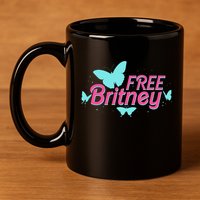 Free Britney Meme Butterflies 11oz C Handle Ceramic Mug