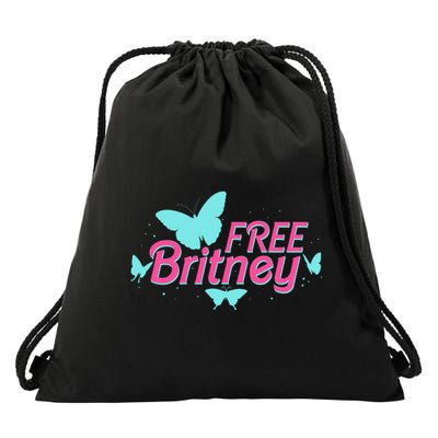 Free Britney Meme Butterflies Drawstring Bag