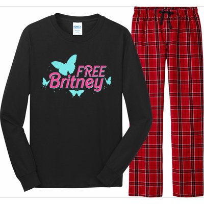 Free Britney Meme Butterflies Long Sleeve Pajama Set