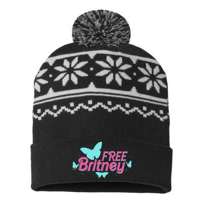 Free Britney Meme Butterflies USA-Made Snowflake Beanie