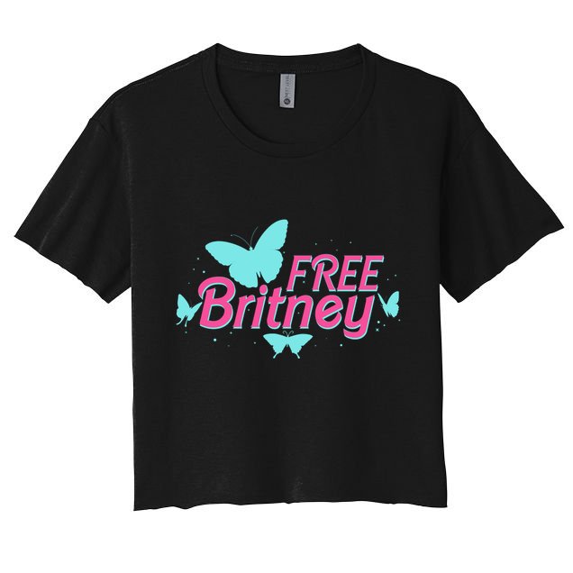 Free Britney Meme Butterflies Crop Top