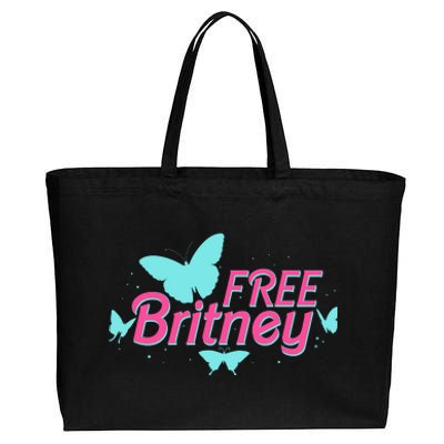 Free Britney Meme Butterflies Cotton Canvas Jumbo Tote