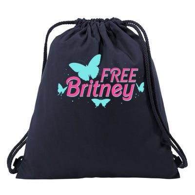 Free Britney Meme Butterflies Drawstring Bag