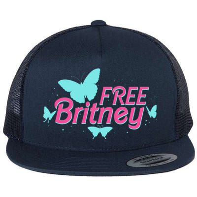 Free Britney Meme Butterflies Flat Bill Trucker Hat