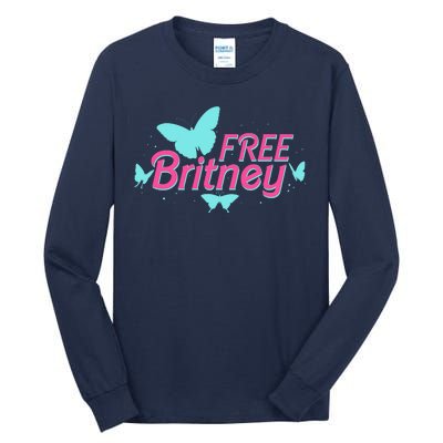 Free Britney Meme Butterflies Tall Long Sleeve T-Shirt