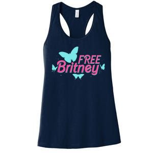 Free Britney Meme Butterflies Women's Racerback Tank