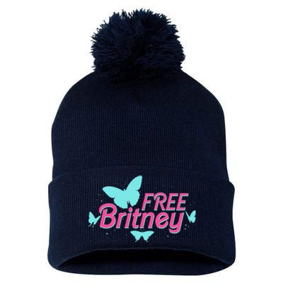 Free Britney Meme Butterflies Pom Pom 12in Knit Beanie