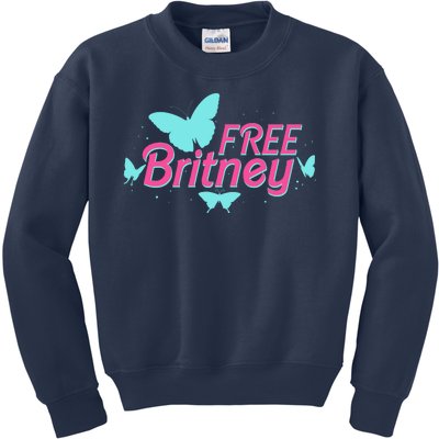 Free Britney Meme Butterflies Kids Sweatshirt