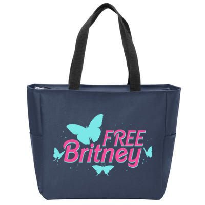 Free Britney Meme Butterflies Zip Tote Bag