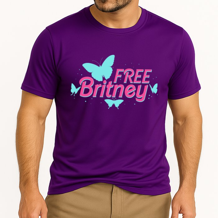 Free Britney Meme Butterflies Cooling Performance Crew T-Shirt