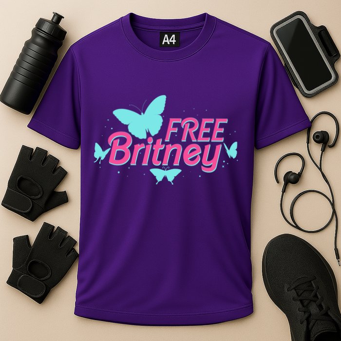 Free Britney Meme Butterflies Cooling Performance Crew T-Shirt