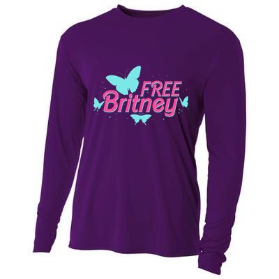 Free Britney Meme Butterflies Cooling Performance Long Sleeve Crew