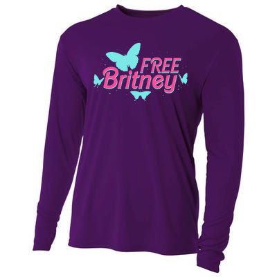 Free Britney Meme Butterflies Cooling Performance Long Sleeve Crew