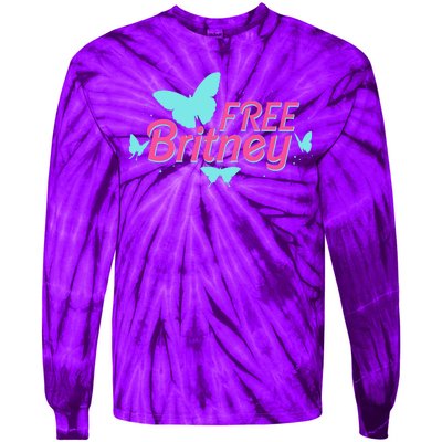 Free Britney Meme Butterflies Tie-Dye Long Sleeve Shirt