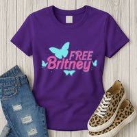 Free Britney Meme Butterflies Womens T-Shirt