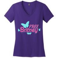Free Britney Meme Butterflies Women's V-Neck T-Shirt