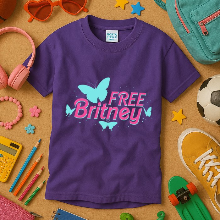 Free Britney Meme Butterflies Kids T-Shirt