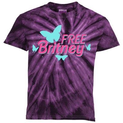 Free Britney Meme Butterflies Kids Tie-Dye T-Shirt