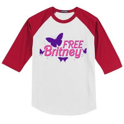 Free Britney Meme Butterflies Kids Colorblock Raglan Jersey