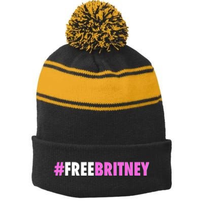 Free Britney Meme Fight For Britney Stripe Pom Pom Beanie