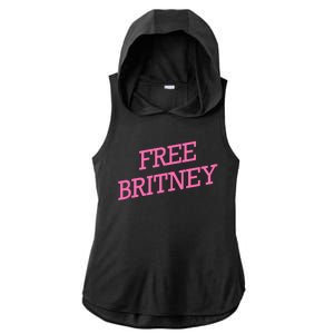 Free Britney pink Ladies PosiCharge Tri-Blend Wicking Draft Hoodie Tank