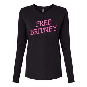 Free Britney pink Womens Cotton Relaxed Long Sleeve T-Shirt