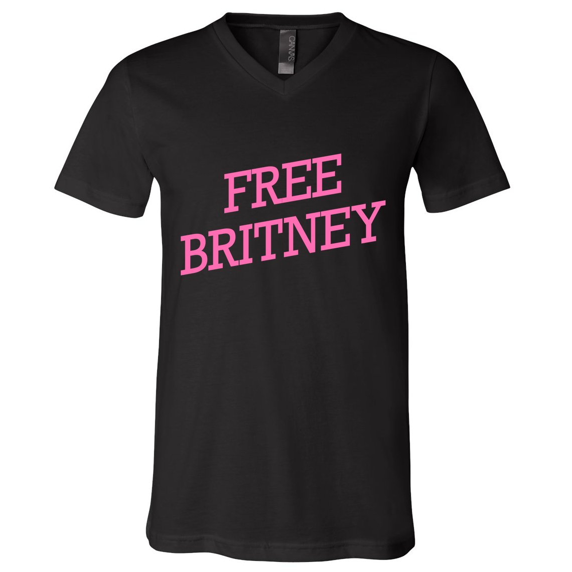 Free Britney pink V-Neck T-Shirt