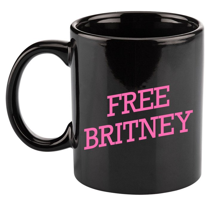 Free Britney pink 11oz C Handle Ceramic Mug