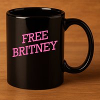 Free Britney pink 11oz C Handle Ceramic Mug