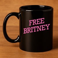 Free Britney pink 11oz C Handle Ceramic Mug