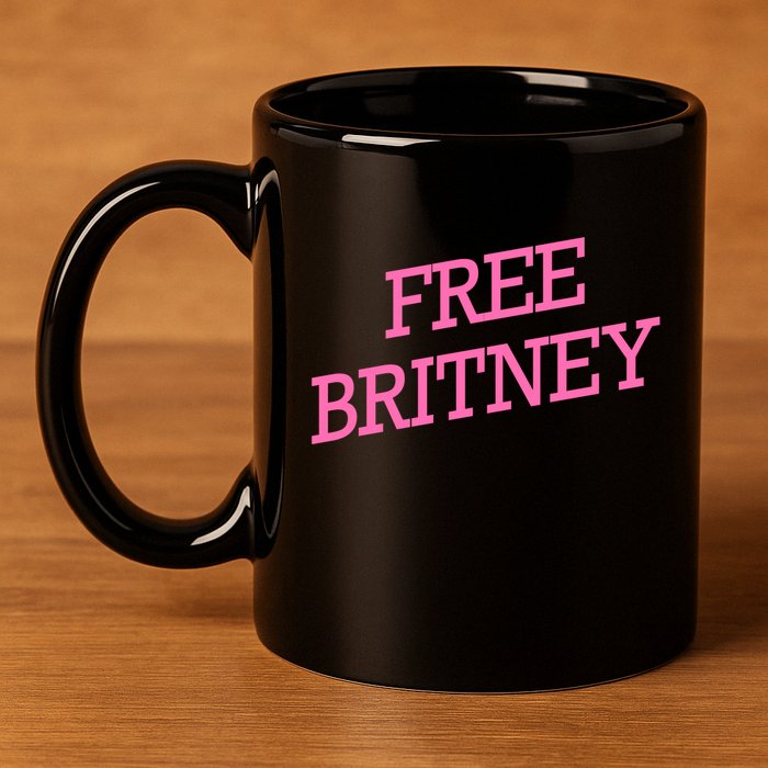 Free Britney pink 11oz C Handle Ceramic Mug