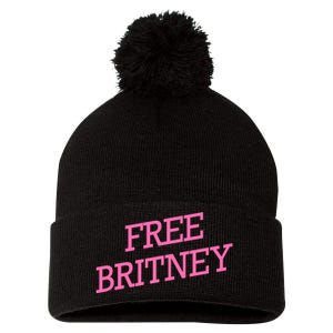 Free Britney pink Pom Pom 12in Knit Beanie