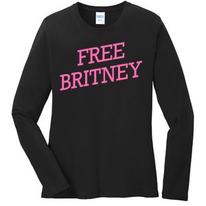 Free Britney pink Ladies Long Sleeve Shirt