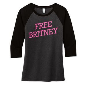 Free Britney pink Women's Tri-Blend 3/4-Sleeve Raglan Shirt