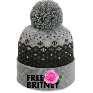 Free Britney Pink Rose Flower The Baniff Cuffed Pom Beanie