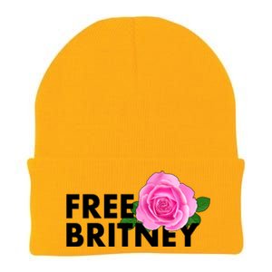 Free Britney Pink Rose Flower Knit Cap Winter Beanie