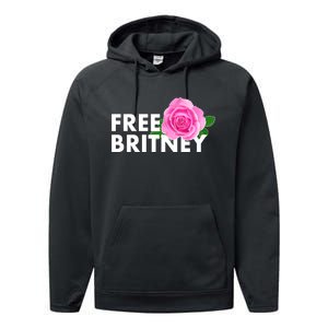 Free Britney Pink Rose Flower Performance Fleece Hoodie