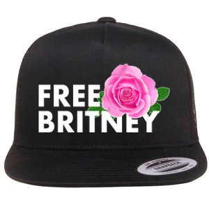 Free Britney Pink Rose Flower Flat Bill Trucker Hat