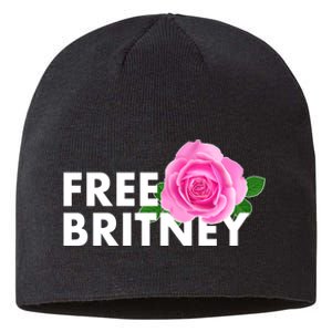 Free Britney Pink Rose Flower Sustainable Beanie