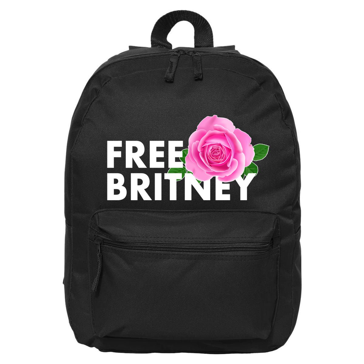 Free Britney Pink Rose Flower 16 in Basic Backpack