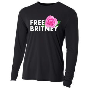 Free Britney Pink Rose Flower Cooling Performance Long Sleeve Crew