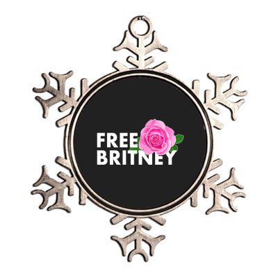 Free Britney Pink Rose Flower Metallic Star Ornament