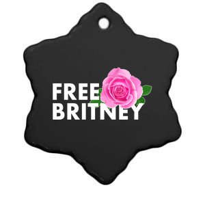 Free Britney Pink Rose Flower Ceramic Star Ornament