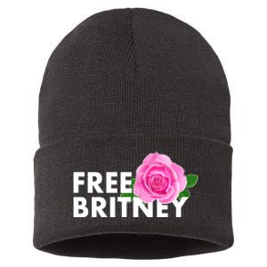 Free Britney Pink Rose Flower Sustainable Knit Beanie