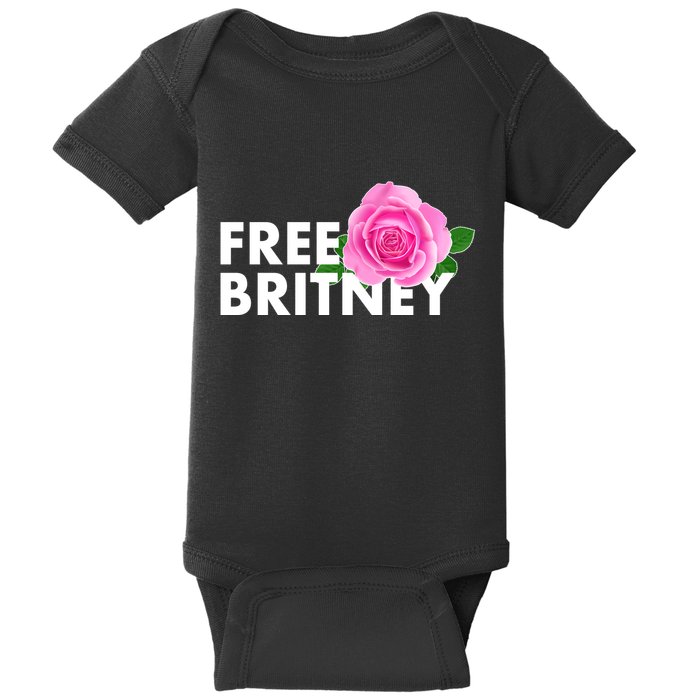 Free Britney Pink Rose Flower Baby Bodysuit